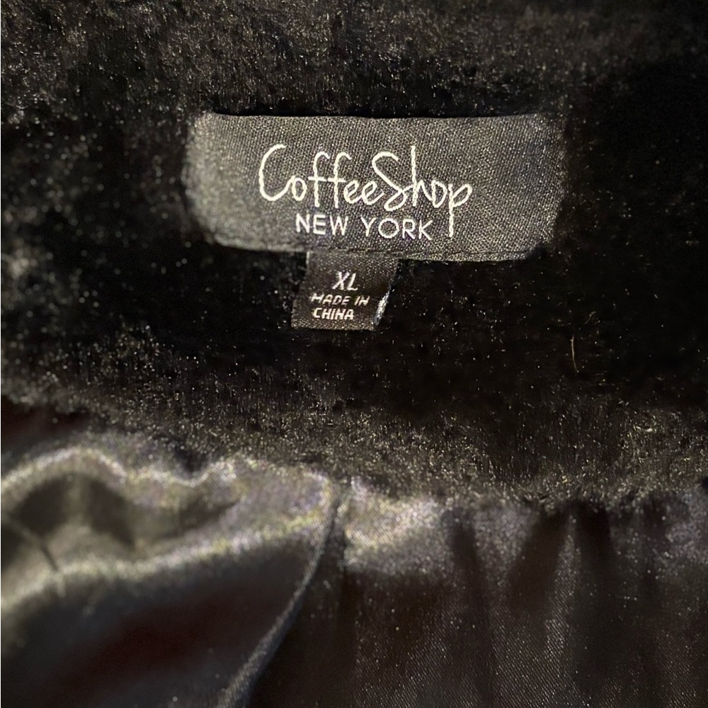 CoffeeShop New York Black Fur Coat